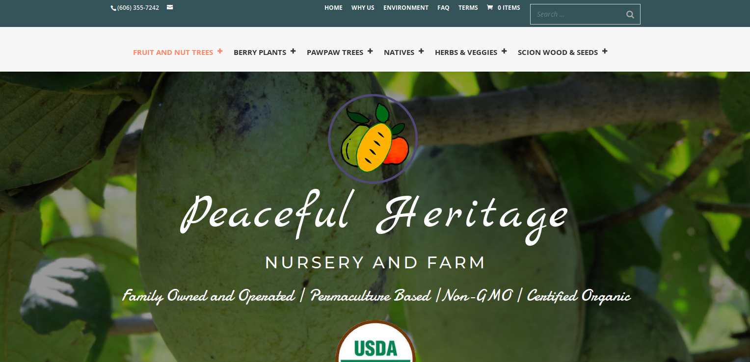 Home Page for Peaceful Heritage Farm and Nursery | 4Site Advantage WordPress Website Design Services